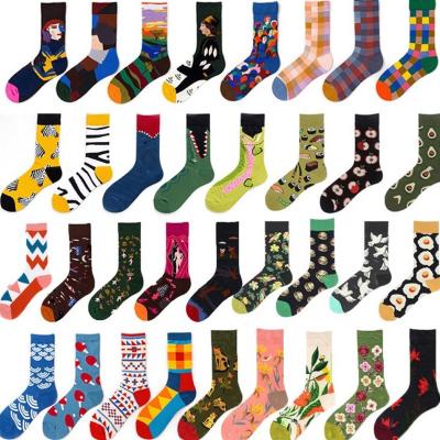 China Breathable Wholesale Loose Cotton Sublimation Crew Adult Funny Socks Unisex for sale