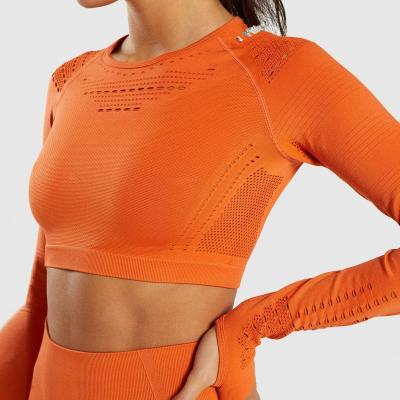 China Breathable 2022 Yoga Long Wear Seamless Yoga Set Two Piece Sleeve Fitness Women for sale