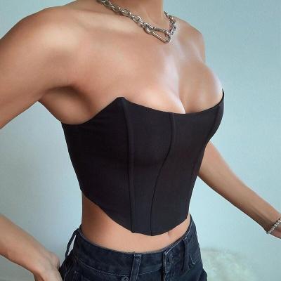 China 2021 new arrivals women's breathable clothing slimming corset fashionable sexy crop top female vintage black women satin bustier crop top for sale