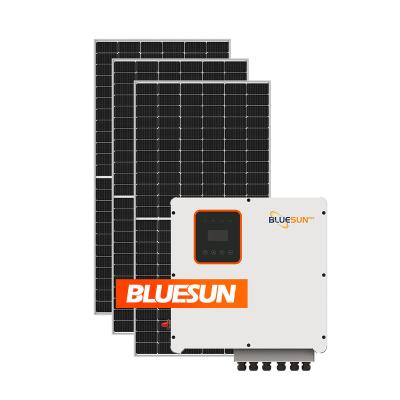 China Bluesun Solar System 6KW 8KW 10KW 12KW Home Hybrid Solar Power System Single Phase for sale