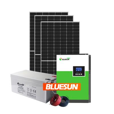 China Bluesun home off grid solar system 10kw 3kw 5kw 8kw 10kw off grid solar system 10000watt solar panel power system for sale