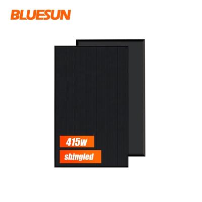 China 20A Bluesun 415w Solar Module PV Module 405w 410w 415w Full Black Black On Black Solar Panel Price for sale