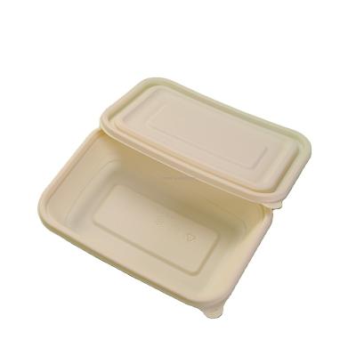 China Composable Biodegradable Disposable Cornstarch Bento Box Lunch Box Clamshell Food Container Biodegradable Paper Food Containers for sale