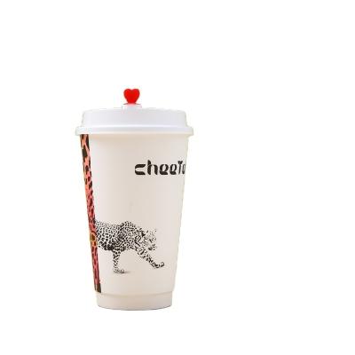 China Double Disposable Wallpaper Cup For Hot Drinks Paper Coffee Paper Cup With Lids Food Containers Wholesales 8oz 12oz 16oz 20oz for sale