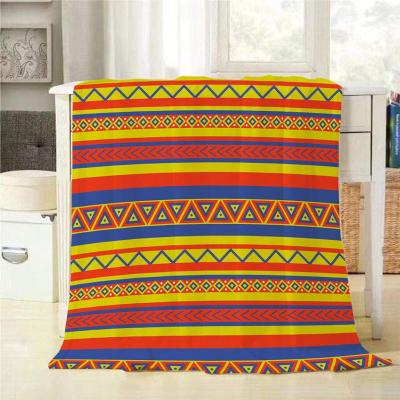 China Anti-pilling Custom Logo Pattern Printing Kids Flannel Throw Geometric Baby Sleep Blanket for sale