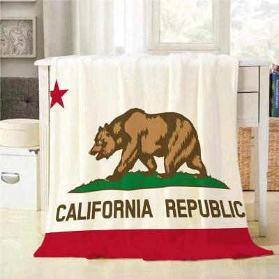 China Wholesale Fashionable Winter Anti-pilling California Republic Flag Design Baby Blanket Plush Flannel Blankets For Home for sale