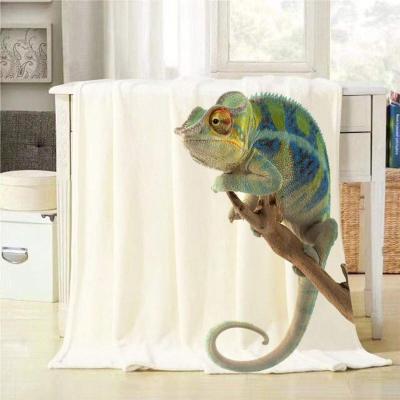 China Cheap Price Anti-pilling Chameleon Pattern Flannel Super Soft Blanket Designer Blanket For Winter for sale