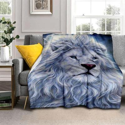 China Anti-pilling Promotion Tiger Lion Flannel Blanket Luxury Home Accessories High Quality Animal Blankets for sale