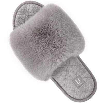 China 2022 fashion trend new products winter fashion women simple home soft bottom fluffy plush indoor home slippers for sale