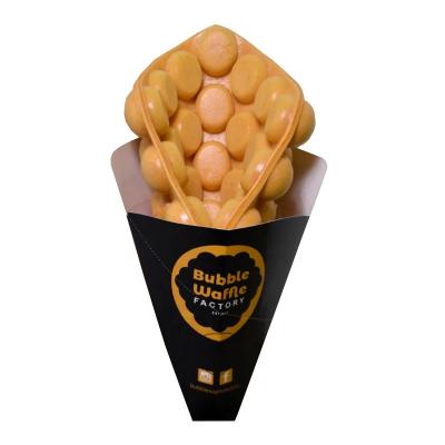 China Wholesale Biodegradable Custom Disposable Pancake Wrapper Logo Food Grade Ice Cream Egg Waffle Paper Holder Biodegradable Crepe Paper Cone for sale