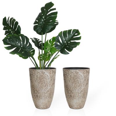 China Wholesale Plastic Bonsai Plant 2Pcs Garden Large Capacity Large Capacity Plastic Flower Pots Set for sale