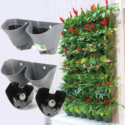 China Popular Plant Wholesale Two Pocket Vertical Hanging Wall Garden Planter for sale