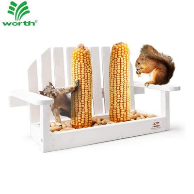 China Sustainable High Quality Outdoor White Swing Chair Pet Wheels Wooden Hanging Platform Wild Bird Feeder for sale