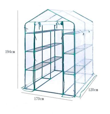 China Environment Metal Frame Plastic Sheet Easily Assembled Checkered Structure Grow Tent Portable Garden Greenhouse for sale