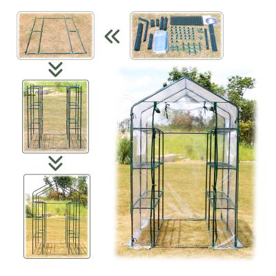 China Easily Assembled PVC Mini Green House Raisedcbed Cheap Agriculture Chinese Vegetable Garden Greenhouse for sale