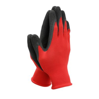 China 3 Pack Red Work Duty Rubber Coated Gardening Gloves Breathable For Women Rose Garden Gloves for sale