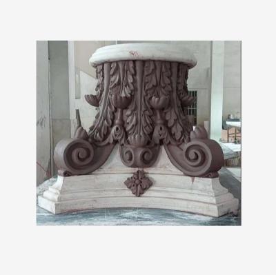 China Reasonable Cost Color GRC Beige Marble Stone Concrete Corinthian Roman Column for sale