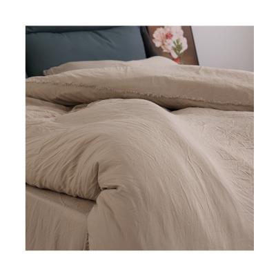 China Factory Wholesale Price Soft Cotton Case 4 Pcs Pillow Cover Comforter Blanket Mixed Bed Sheet 15% Linen 85% Bamboo Beige Kids Bed Sheet, Bedding Set for sale