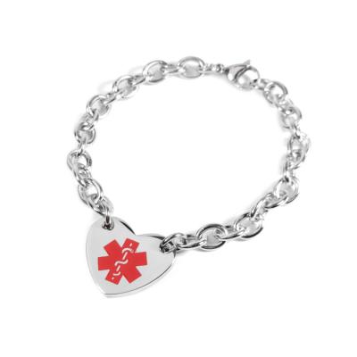 China New Symbol Religious Medical Titanium Bracelet Ladies Stainless Steel Heart Chain O Word Steel Bracelet for sale