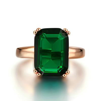 China Office / Career Flamboyant Fashion Europe Emerald Bao Carat Square And USA Men's Zircon Ring Wish Hot New Style for sale