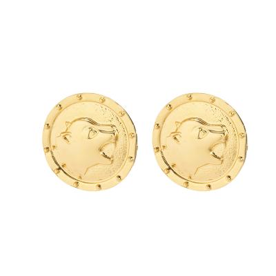 China Fashionable and Simple Excellent Quality Simplicity Geometric Animal Print Metal Stud Earrings for sale