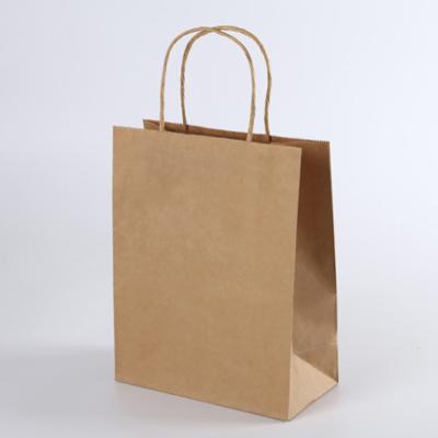 China Recyclable Kraft Paper Recycle Paper Bag With Handles Solid Color Gift Packing Bags For Shop Clothes Wedding Christmas Supplies Handbags Kit for sale