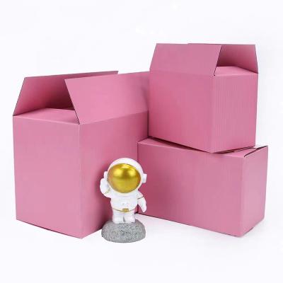 China Recycled Materials Custom Any Type Any Size Box Pink Cardboard Storage Gift Package Corrugated Cardboard Paper Box for sale