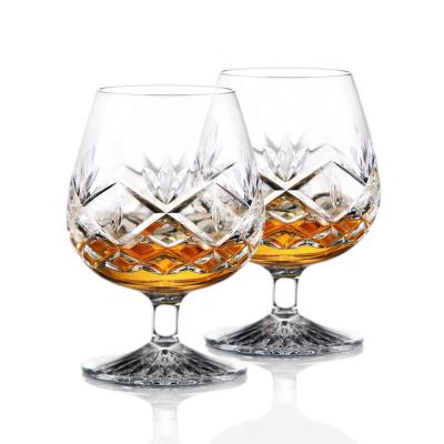 China New Huntley Brandy Hand Carved Etched Cut Classic/Postmodern Graven Cut Etched Crystal Whiskey Glass for sale