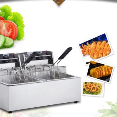 China Outdoor French Fries Chicken Machine Used Potato French Fries Buy Fat 2 Tank Double Counter Industrial Commercial Electric Deep Fryers for sale