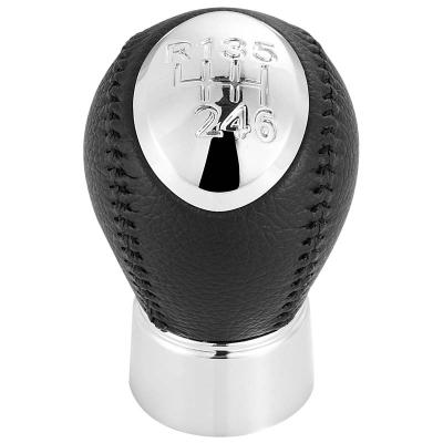 China Genuine Leather Plastic+leather 6speed Chrome Mt Gear Stick Shift Knob For Mazda 3 5 6 323 626 RX-8 Premavy Mpv for sale