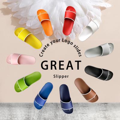 China Greatshoe Anti-slippery customized snadals logo slides sandals custom logo summer unisex wholesale slippers for men for sale