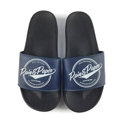 China Greatshoe Anti-Slippery Adult Black Slide Sandal Custom Logo Beach Slides Walk Slipper For Men Slides Shoes Sandals for sale