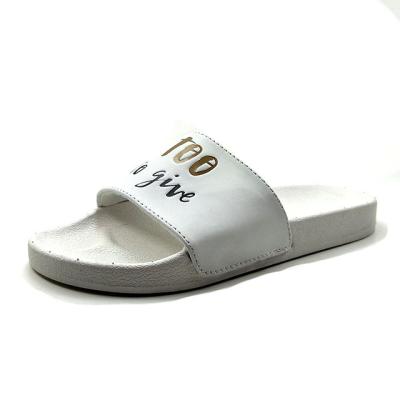 China Greatshoe China Lightweight Manufacture Custom Logo Slip On Mens PU Slipper Plain Slides Sandal For Men for sale