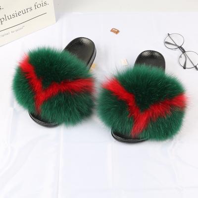 China Greenshoe Breathable Faux Fur Slippers Ladies Slides Sandals Ladies, Women Fur Slippers Custom Indoor Slides, Women Smudge Faux Fur Slippers for sale