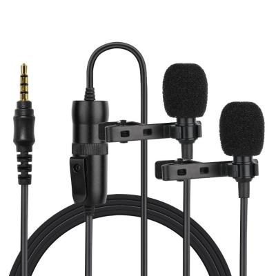 China SMARTPHONE COMPATIBILITY One Supported Two GnnRoo G1 Mic Mobile Phone and Camera PC Recording Lavalier Microphone for sale