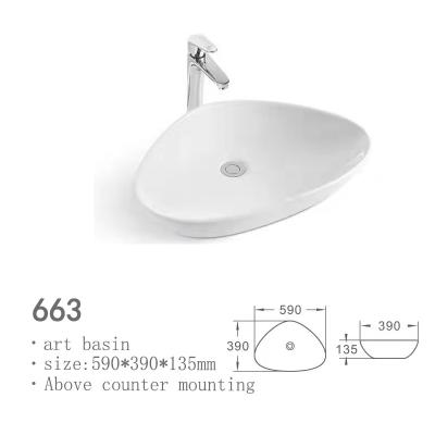 China Modern Wash Sinks Countertop Modern Art Hand Wash Vessel Ceramic Shampoo Basin For Home Or Public Locations for sale