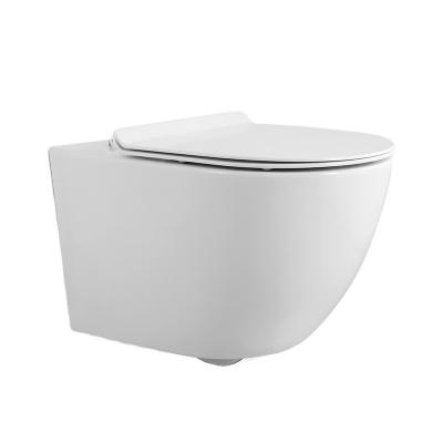 China Double-Flow Made China Top Quality Ceramic No Soft Narrow Wall Hung Toilet Wc for sale