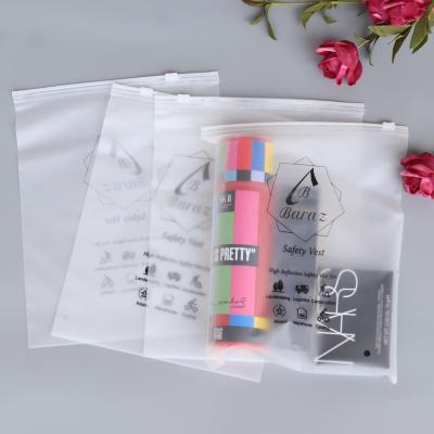 China shoes & clothing customized clothing bag, zipper thickened frosted packaging bag, transparent dustproof storage bags, LOGO customized printing for sale