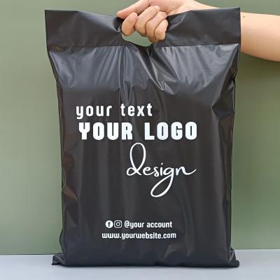 China shoes & Postage Sustainable Biodegradable Compostable Plastic Express Custom Logo Poly Apparel Messenger Mailers Mailing Bags With Die Cut Handle for sale