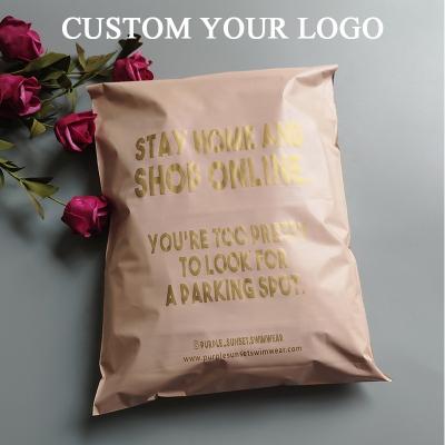 China shoes & poly print clothing logo tote bag mailer mailer shipping biodegradable custom beige bag clothing for hoodies t-shirt dress boutique for sale