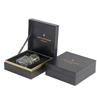 China Wholesale Custom Eco Friendly Cardboard Rigid Black Paper Gift Boxes Biodegradable Small With Foam Insert, Jewelry Box With Logo Printed for sale