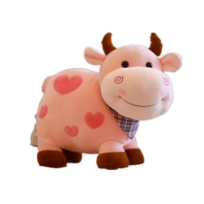 China Fashion Lovely Plush Doll Toy Plush Toy Manufacturer Cute Plush Brown Cow Stuffed Material Blue Toy for sale