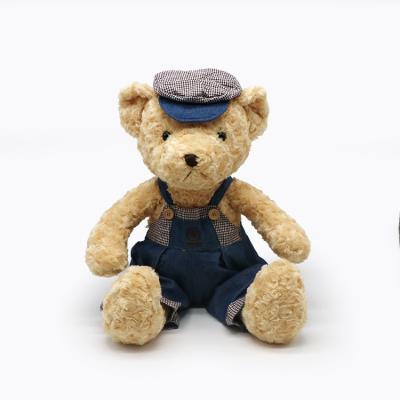 China Teddy Bear plush toy with cowboy Dress High Quality 8 inch plush or super soft plush Customized for sale