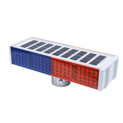 China Luxury Double Sides Red And Blue Solar Flash Traffic Signal Warning Light for sale