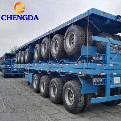 China Other Trailers Shipping Transport 3 Axle 40ft Container Flat Bed Semi Trailer for sale