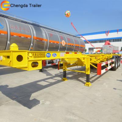 China Truck Trailer 40ft China Skel 20ft Skeleton Container Salable Flatbed Semi Trailer For Sale for sale