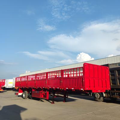 China Truck Trailer 3 Axle 60T 40TTransport Transport Fence Barrier Cargo Semi Trailer for sale