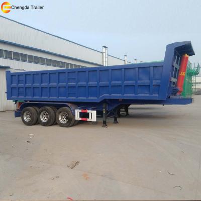 China Hydraulic truck trailer 3 axles rear dump tail lift 40ton tractor tractor tipper trailer for sale for sale