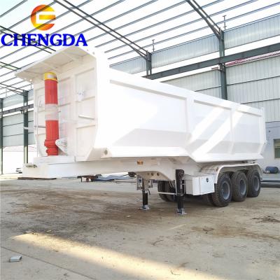 China Truck Trailer 3 Axles HYVA Lifting System Dump Semi Trailer With U Shape Box for sale