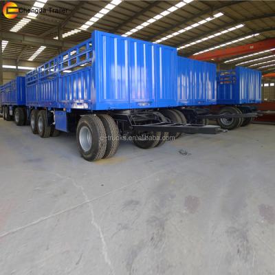 China Trailer parts 30t small trailer, drawbar trailer 3 axles 50ton full cargo trailer for sale for sale